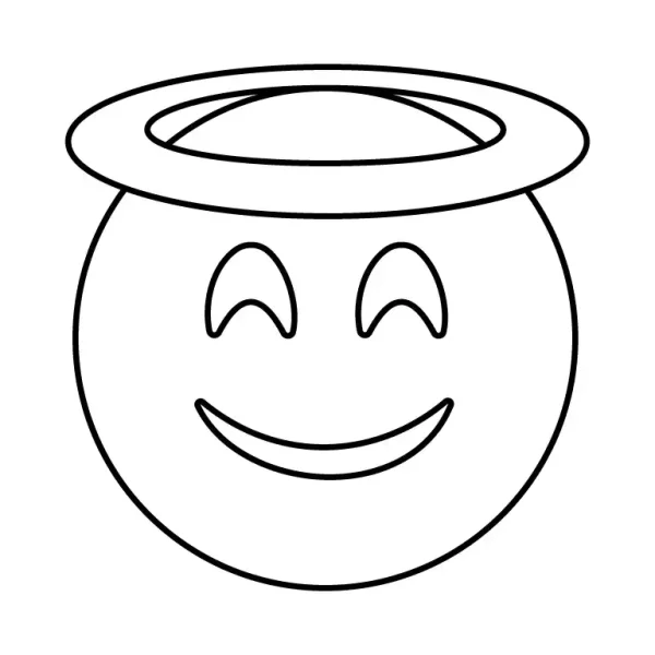Smiling Face With Halo Emoji Coloring Page