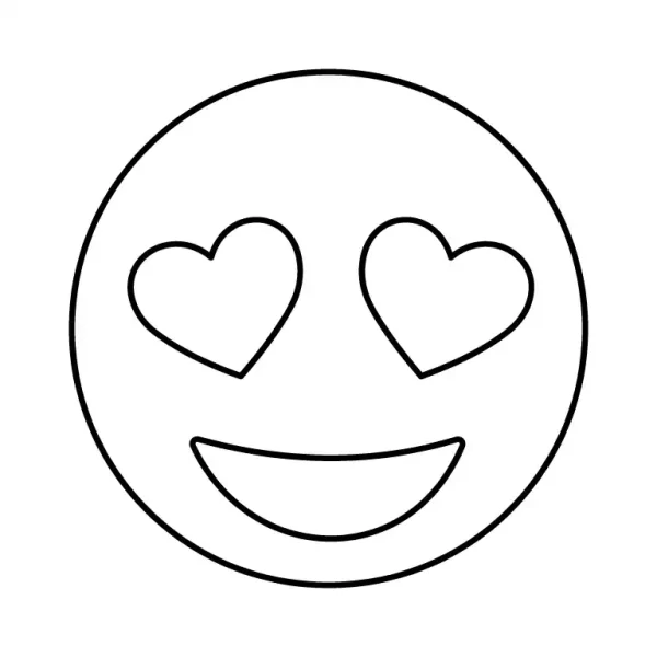 Smiling Face With Heart Eyes Emoji Coloring Page