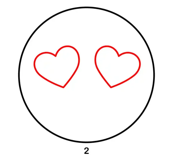 Smiling Face With Heart Eyes Emoji Step 2