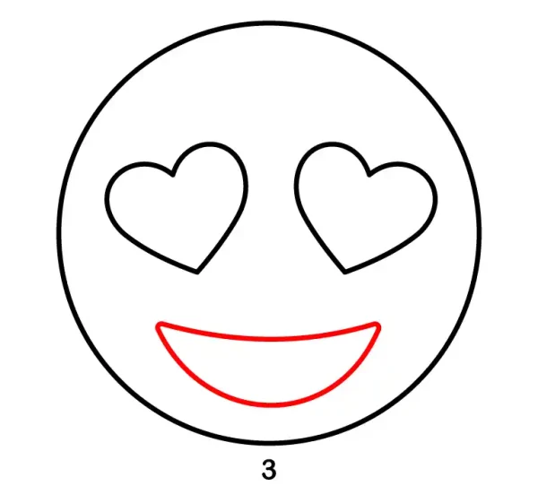 Smiling Face With Heart Eyes Emoji Step 3