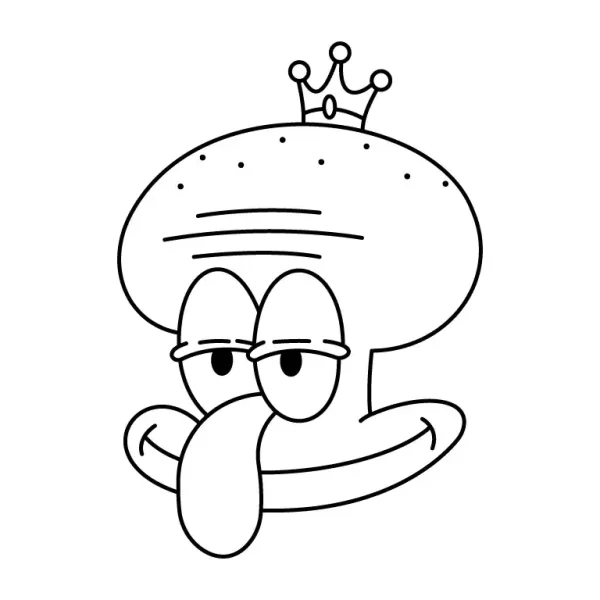 Squidward Face Coloring Page