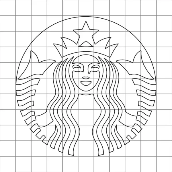 Starbucks Logo Drawing Grid