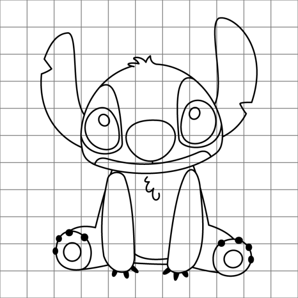 Stitch Sitting Drawing Grid
