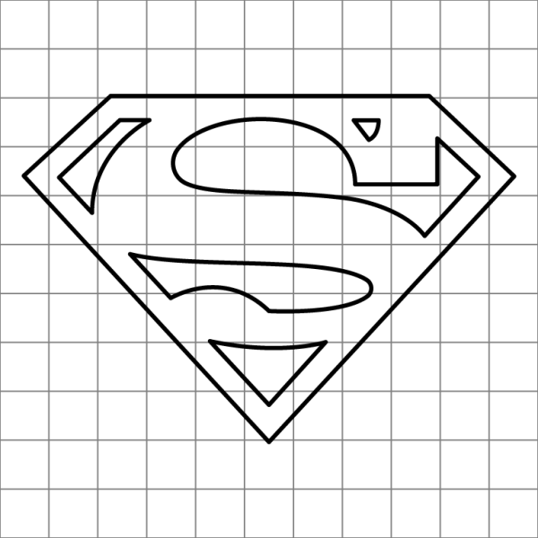 Superman Logo Drawing Grid
