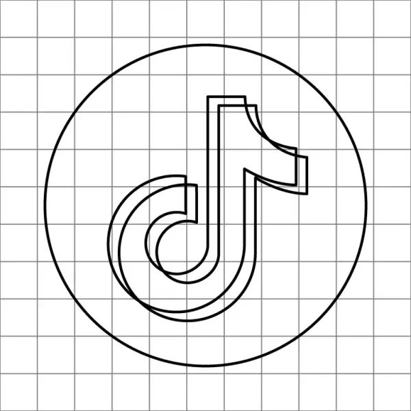 Tiktok Logo Drawing Grid