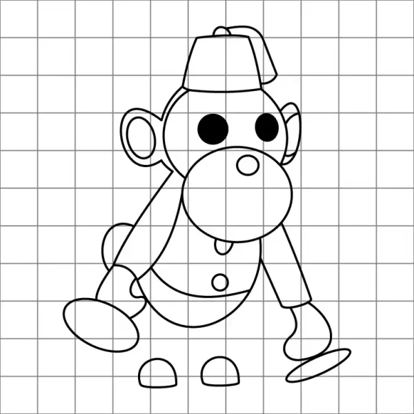 Toy Monkey Drawing Grid