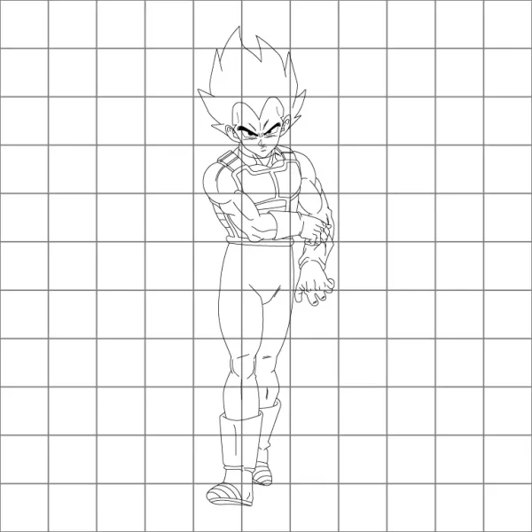 Vegeta Drawing Grid