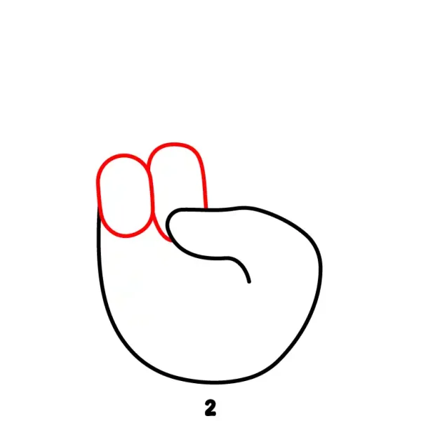 Victory Hand Emoji Step 2