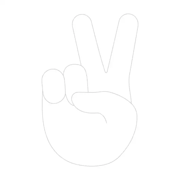 Victory Hand Emoji Trace By Image Page
