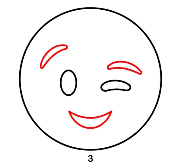 Winking Face Emoji Step 3