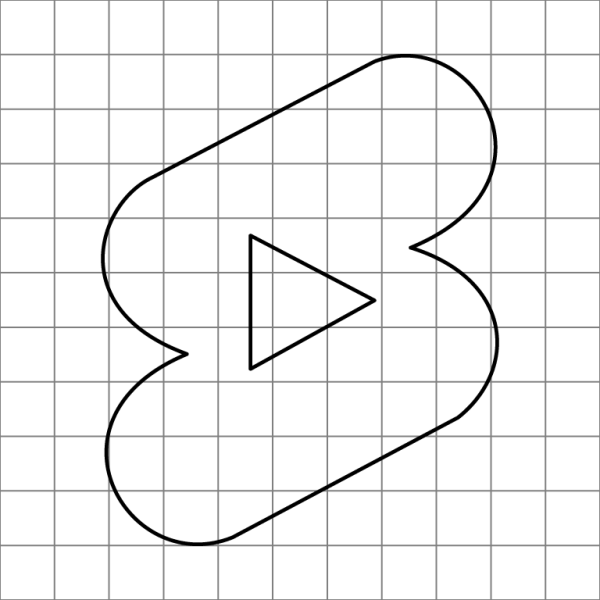 Youtube Shorts Logo Drawing Grid